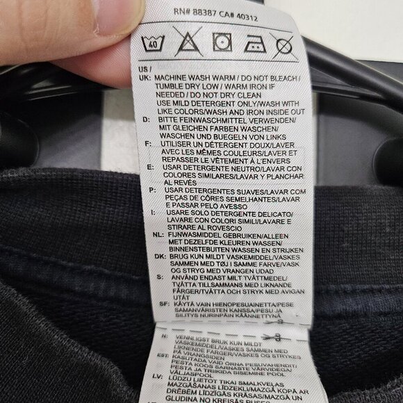 Adidas Giant Logo Sweatshirt Adult Size Small Black Pullover Crew Neck Athletic - Picture 5 of 9